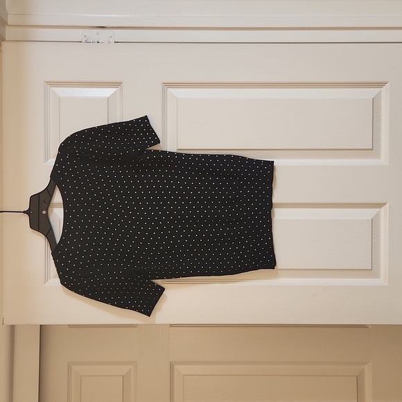 Old Navy Short Sleeve Cardigan Black and White Small Polka Dots Sixe XS - Picture 5 of 5